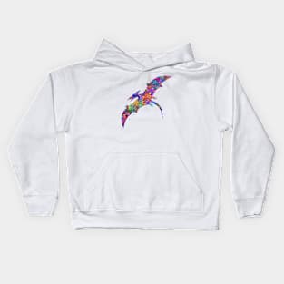 Pterodactyl dinosaur watercolor Kids Hoodie